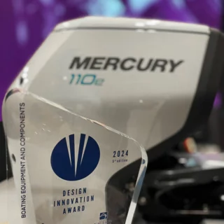 Mercury Marine vince il Design Innovation Award al Salone Nautico di Genova 2024 per i fuoribordo elettrici Avator 75E e 110E.