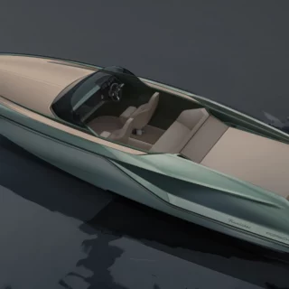 Frauscher e Porsche presentano al Boot Düsseldorf 2025 la 850 Fantom, barca elettrica con motore della Macan Turbo.