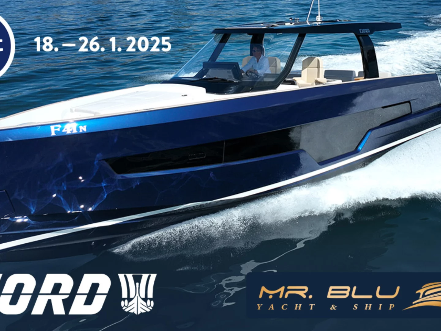 Scopri il Fjord 41 XL al Boot Düsseldorf 2025 con Mr. Blu Yacht & Ship, dealer ufficiale per l’Italia.